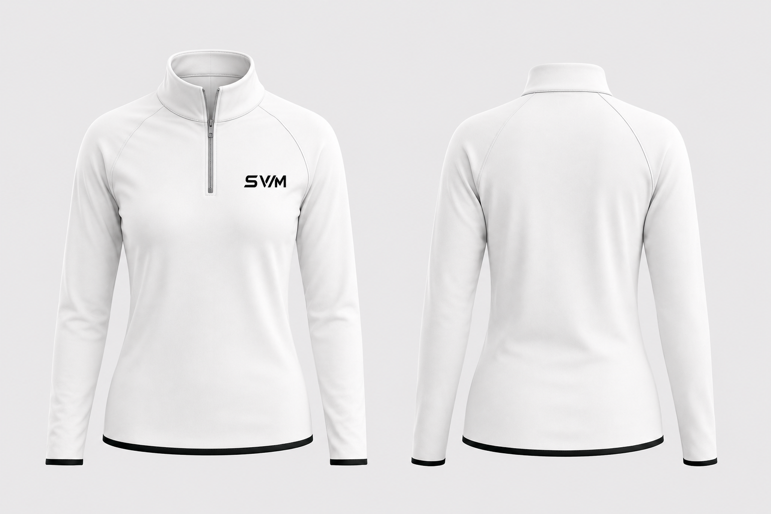 Quater-Zip Raglan - mit Kragen/Reisverschluss