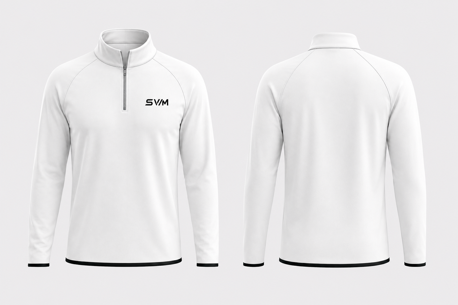 Quater-Zip Raglan - mit Kragen/Reisverschluss