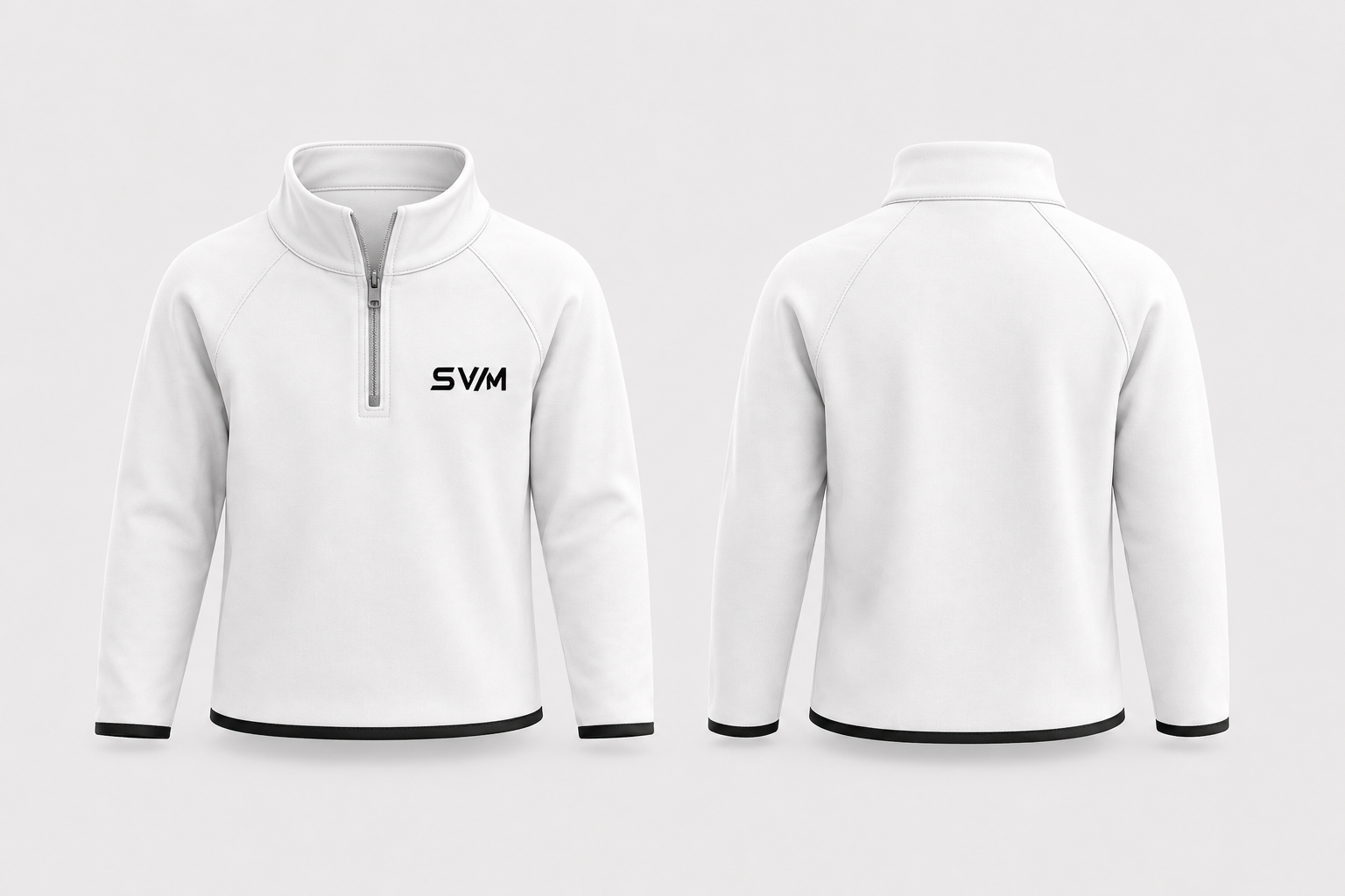 Quater-Zip Raglan - mit Kragen/Reisverschluss